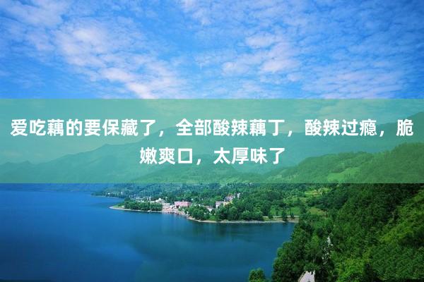 爱吃藕的要保藏了，全部酸辣藕丁，酸辣过瘾，脆嫩爽口，太厚味了