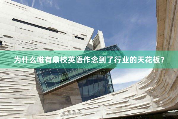 为什么唯有鼎校英语作念到了行业的天花板？