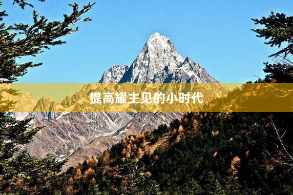 提高耀主见的小时代