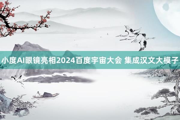 小度AI眼镜亮相2024百度宇宙大会 集成汉文大模子